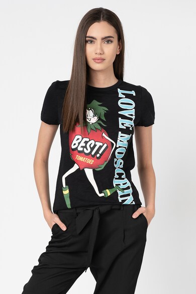 Love Moschino Tricou cu imprimeu cauciucat Femei