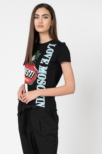 Love Moschino Tricou cu imprimeu cauciucat Femei