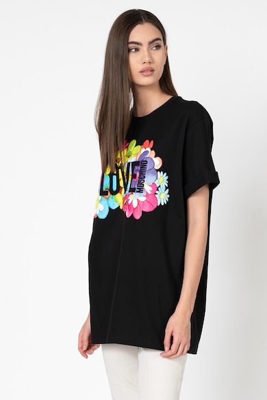 Love Moschino Tricou supradimensionat cu aplicatie logo Femei