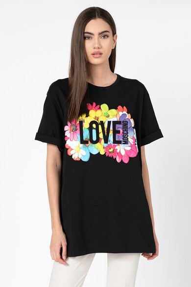 Love Moschino Tricou supradimensionat cu aplicatie logo Femei