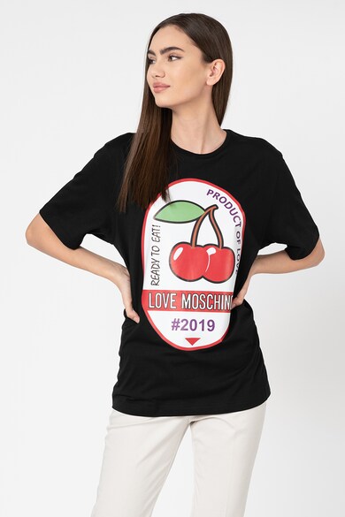Love Moschino Tricou lejer cu imprimeu grafic Femei