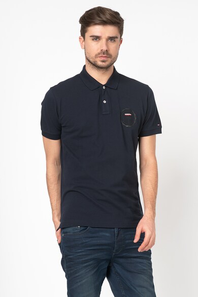 Tommy Hilfiger Tailored Tricou polo regular fit din material pique cu aplicatie logo Barbati