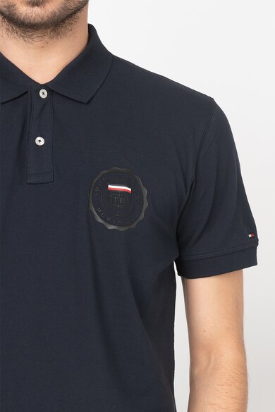 Tommy Hilfiger Tailored Tricou polo regular fit din material pique cu aplicatie logo Barbati