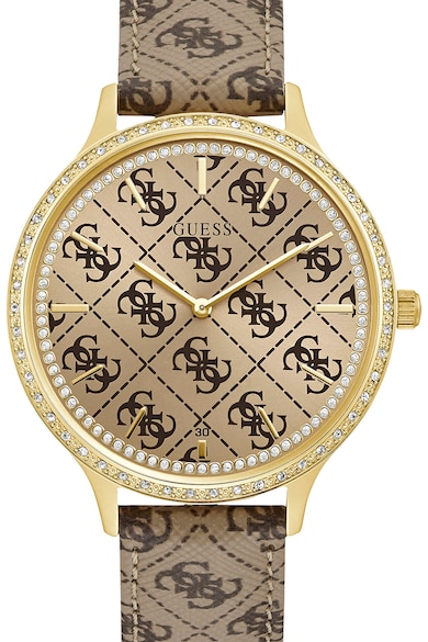 GUESS Ceas cu model logo, decorat cu cristale Femei