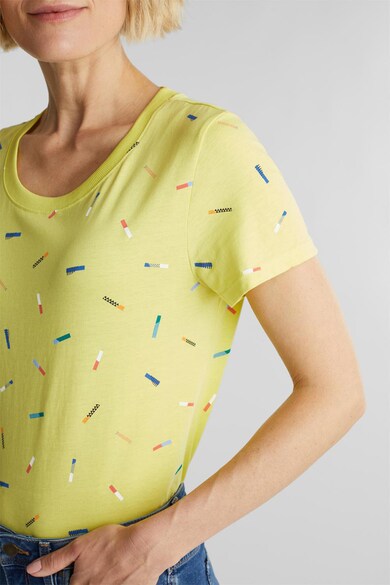 Esprit Tricou de bumbac organic cu imprimeu abstract Femei