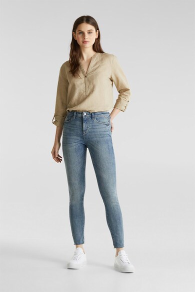 Esprit Blugi skinny cu terminatii franjurate Femei