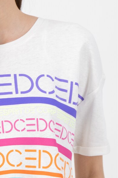 EDC by Esprit Tricou din amestec de in cu imprimeu logo Femei