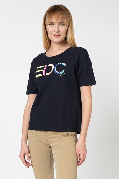 EDC by Esprit Tricou din amestec de in cu imprimeu logo Femei