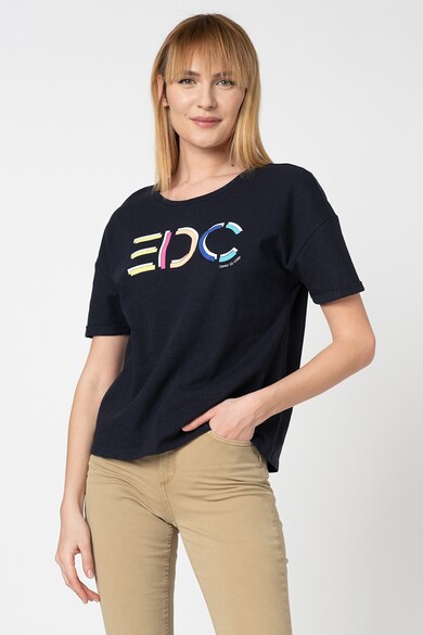 EDC by Esprit Tricou din amestec de in cu imprimeu logo Femei