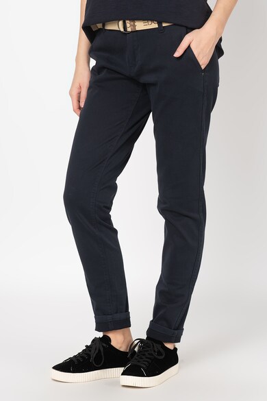 EDC by Esprit Pantaloni chino slim fit cu o curea detasabila cu inel dublu Femei