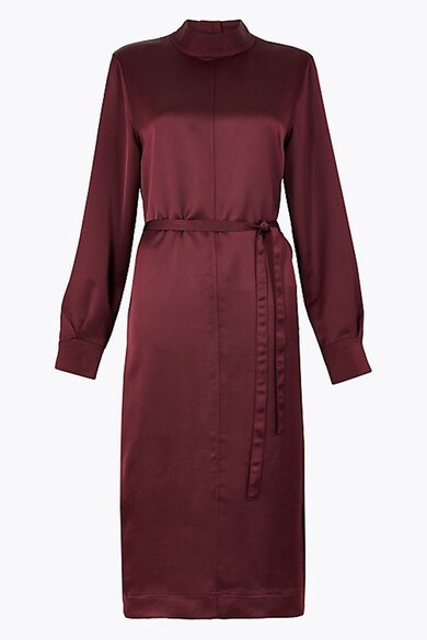 Marks & Spencer Rochie midi din satin cu guler scurt Femei