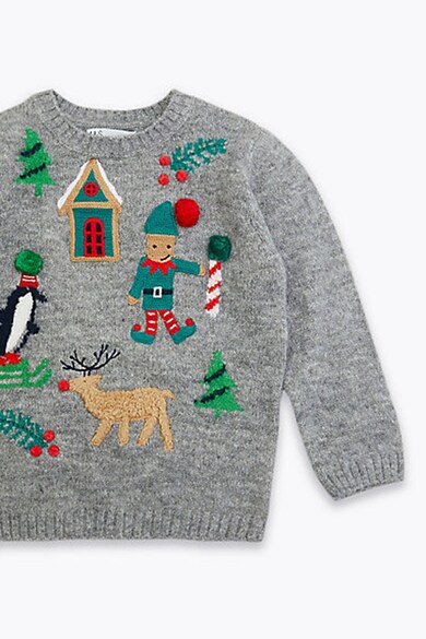 Marks & Spencer Pulover din tricot cu broderie grafica Baieti