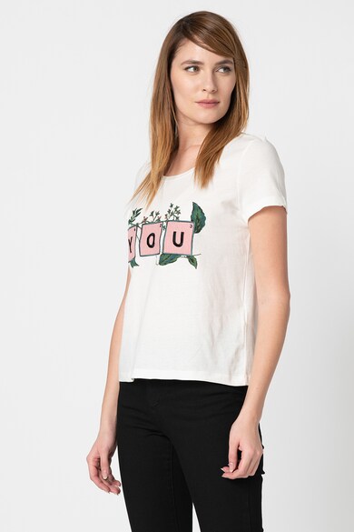 Vero Moda Tricou din bumbac organic cu aplicatie frontala Tovediana Femei