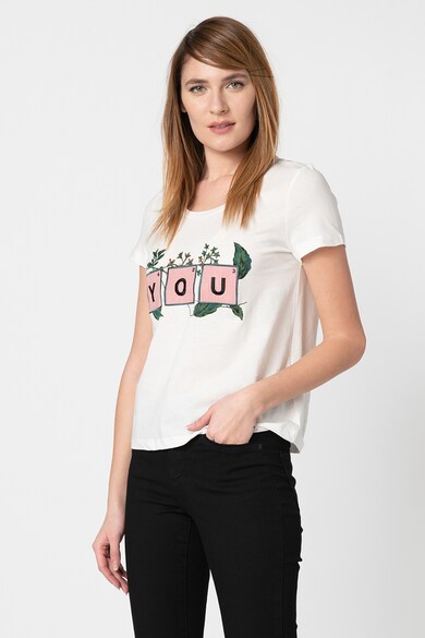 Vero Moda Tricou din bumbac organic cu aplicatie frontala Tovediana Femei