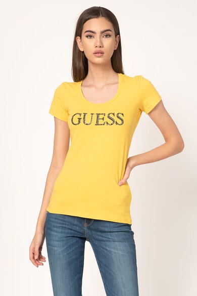 GUESS JEANS Tricou cu aplicatii cu nituri si strasuri Femei