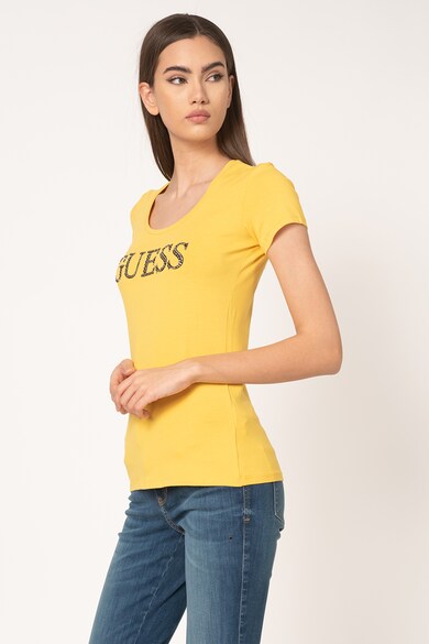 GUESS JEANS Tricou cu aplicatii cu nituri si strasuri Femei