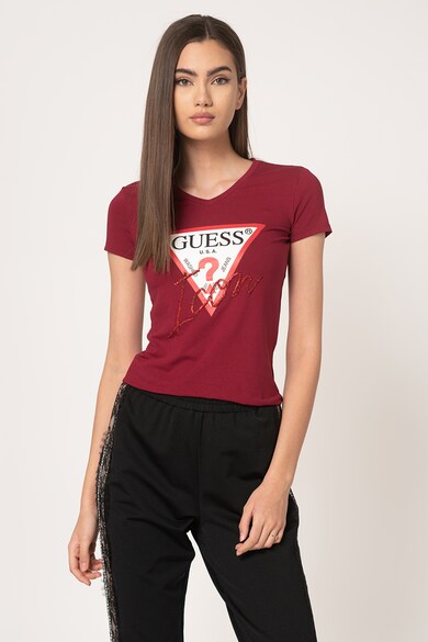 GUESS JEANS Tricou cu imprimeu logo Femei