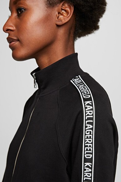 Karl Lagerfeld Bluza sport cu fermoar si detaliu logo pe maneci Femei
