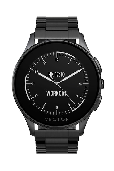 Vector Ceas Smartwatch  Luna, Negru satinat, Bratara metalica Barbati