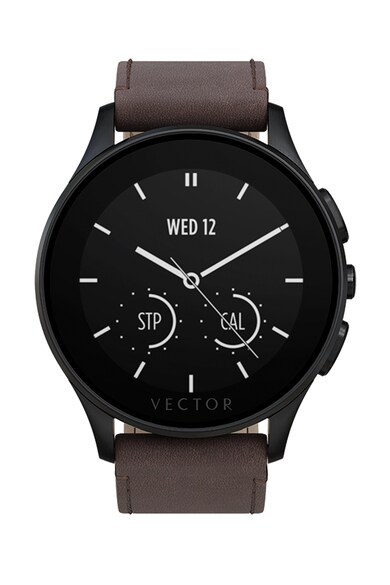 Vector Часовник Smartwatch  Luna, Кожена каишка, Кафяв/Черен Мъже