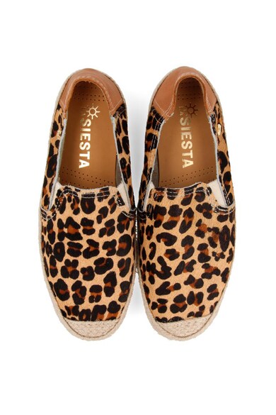 La Siesta Espadrile de piele cu animal print Illici Hairon Femei