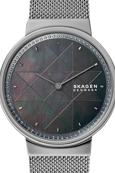 Skagen Ceas cu bratara cu model plasa si cadran gri sidefat Annelie Femei