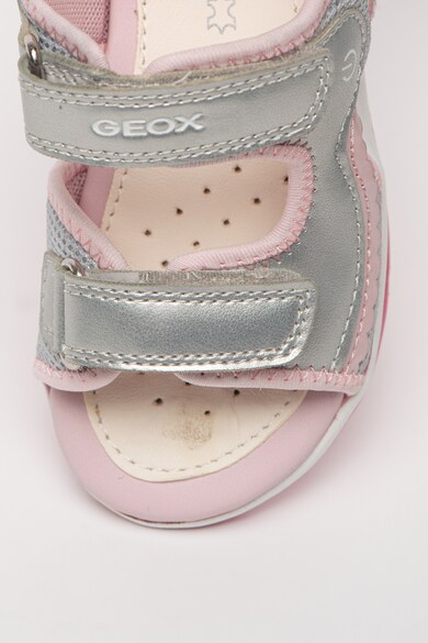 Geox Sandale cu inchidere velcro si aspect metalizat Todo Fete