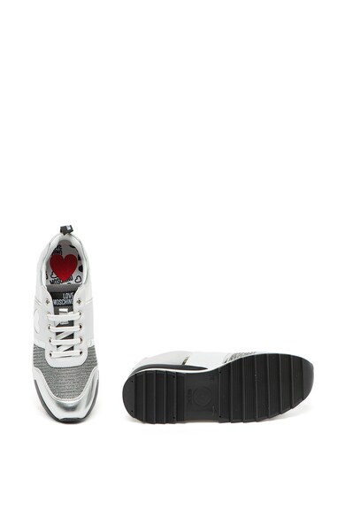 Love Moschino Pantofi sport de piele ecologica cu aspect metalizat Femei