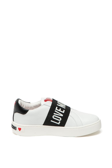 Love Moschino Pantofi sport slip-on de piele, cu imprimeu logo Femei