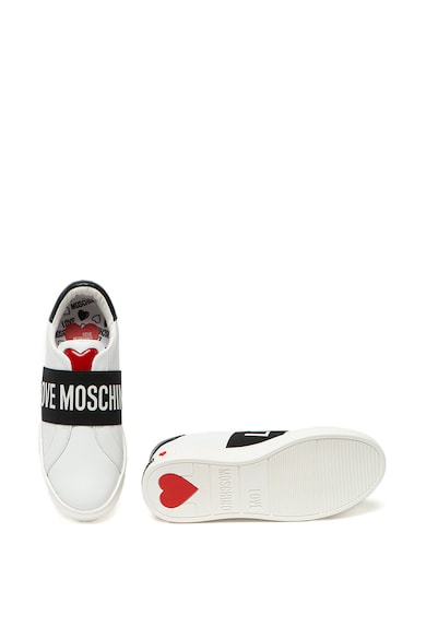 Love Moschino Pantofi sport slip-on de piele, cu imprimeu logo Femei