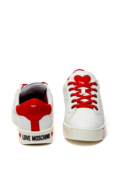 Love Moschino Pantofi sport de piele, cu logo in lateral Femei