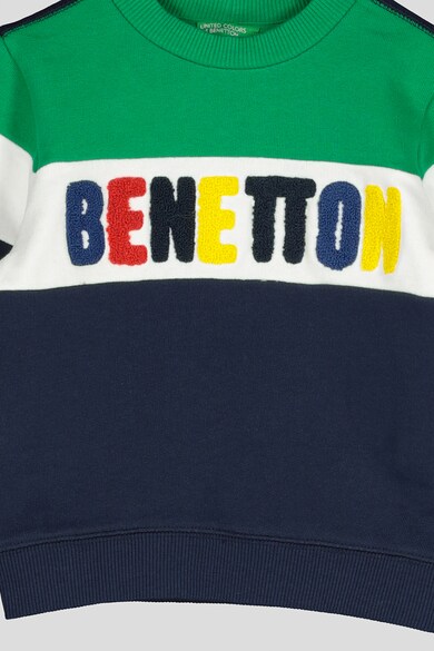 United Colors of Benetton Bluza sport cu insertii din material teddy Baieti