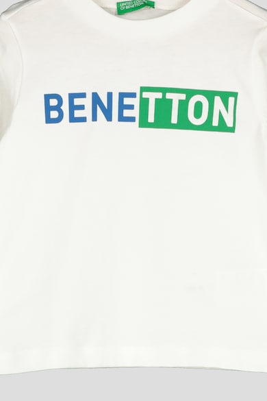 United Colors of Benetton Bluza din bumbac organic, cu imprimeu logo Baieti