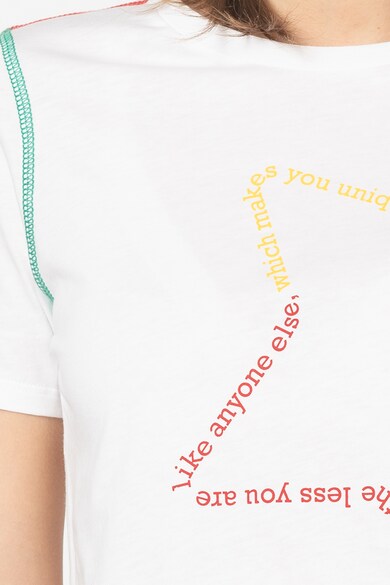 United Colors of Benetton Tricou din bumbac organic, cu imprimeu text Femei