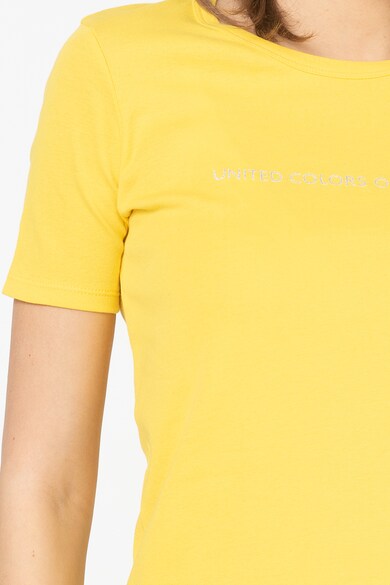 United Colors of Benetton Tricou cu imprimeu logo si insertii stralucitoare Femei