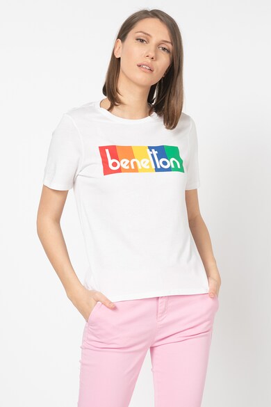 United Colors of Benetton Tricou din amestec de modal cu imprimeu logo Femei