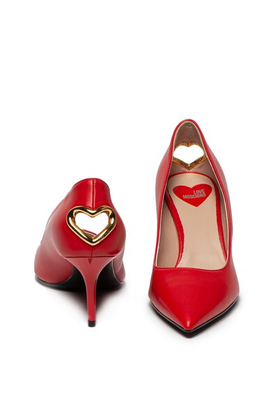 Love Moschino Кожени обувки със сърцевиден отвор Жени