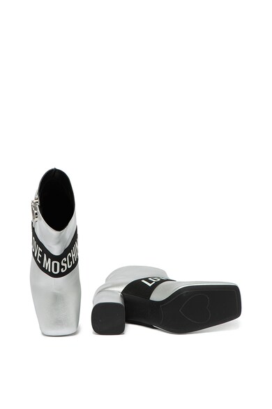 Love Moschino Botine de piele cu aspect metalizat Femei