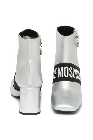 Love Moschino Botine de piele cu aspect metalizat Femei