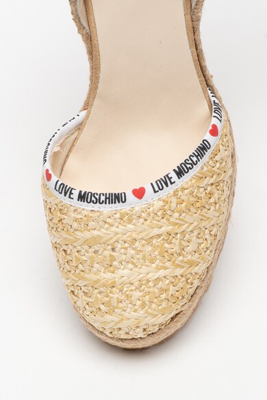 Love Moschino Sandale wedge tip espadrile cu banda logo Femei