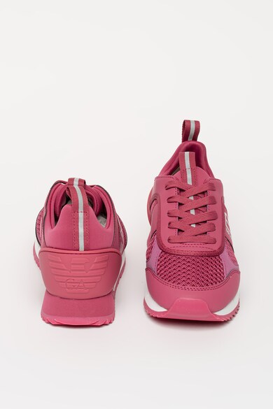 EA7 Pantofi sport de piele ecologica si plasa Femei
