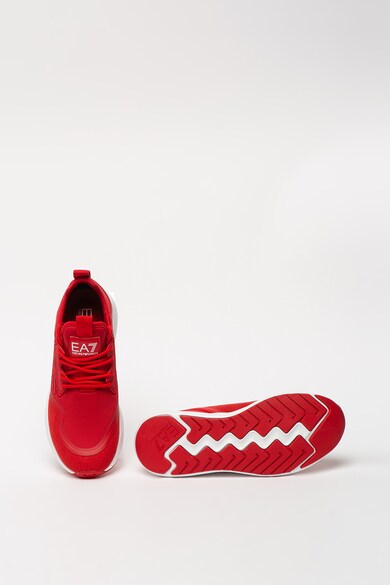 EA7 Pantofi sport de piele ecologica, cu detaliu logo Femei