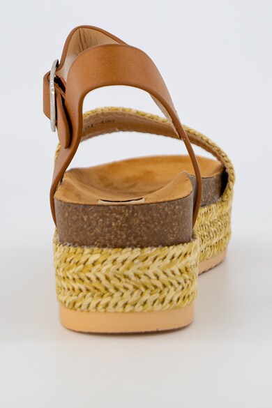 MTNG Sandale de iuta cu insertii de piele ecologica Femei