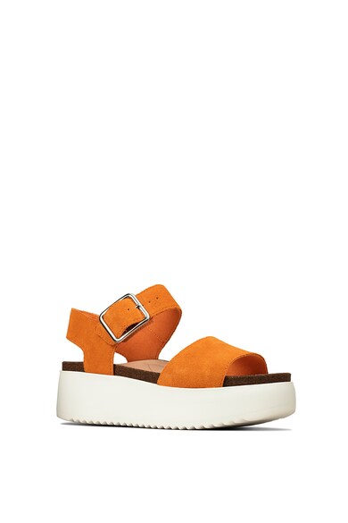 Clarks Sandale wedge de piele intoarsa Botanic Femei