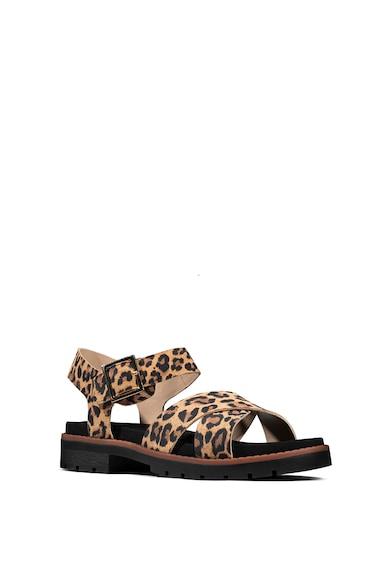 Clarks Sandale de piele intoarsa cu imprimeu leopard Orinoco Femei