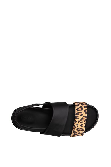 Clarks Sandale de piele cu bareta si imprimeu leopard Pure Femei