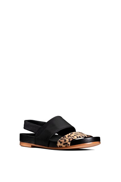 Clarks Sandale de piele cu bareta si imprimeu leopard Pure Femei