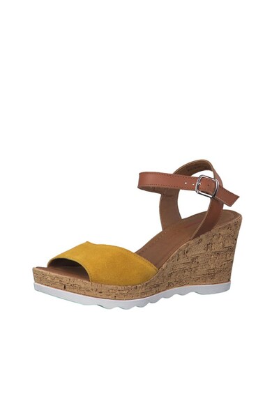 s.Oliver Sandale wedge de piele si piele intoarsa Femei