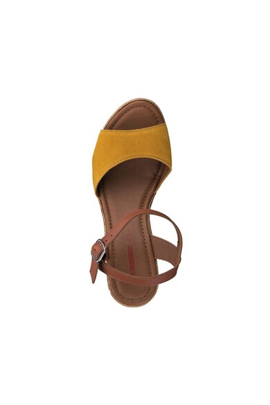 s.Oliver Sandale wedge de piele si piele intoarsa Femei