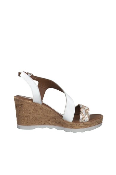 s.Oliver Sandale wedge de piele si piele ecologica Femei